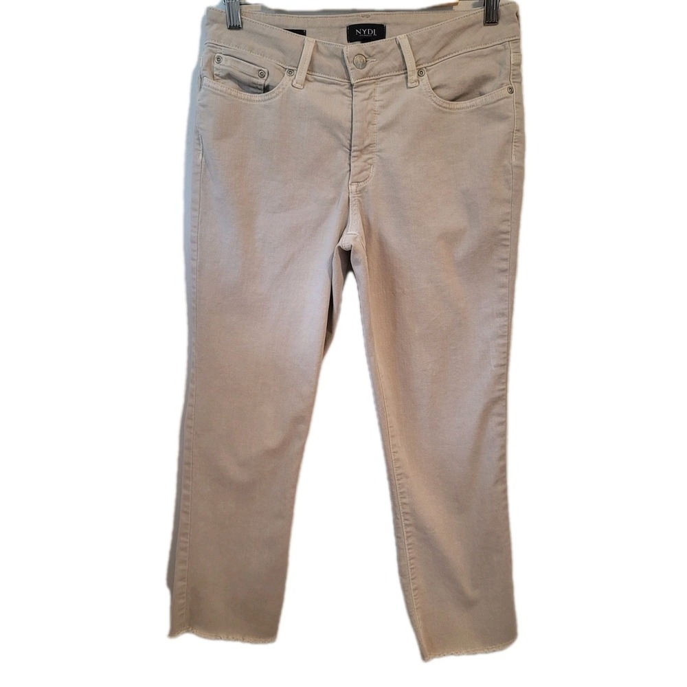 NYDJ Jeans Womens 6p Beige Sheri Ankle LiftxTuck Mid Rise Light Wash Stretch